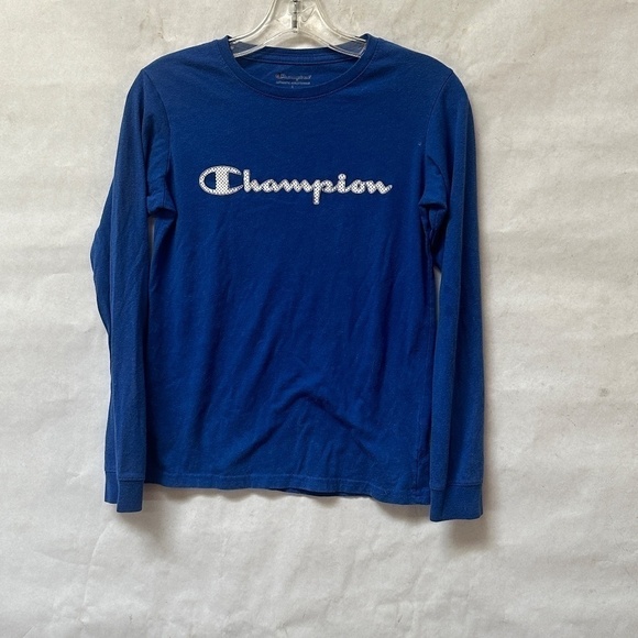 Champion Blue Athletic Workout Training Long Sleeve Tee - Picture 4 of 6
